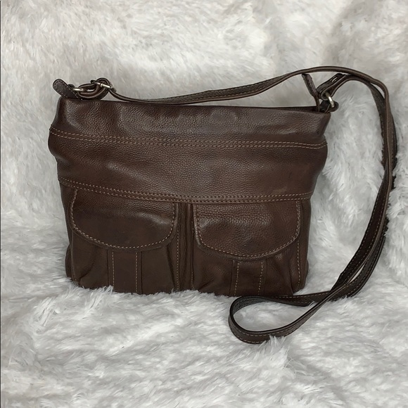 Fossil Handbags - FOSSIL brown crossbody leather bag